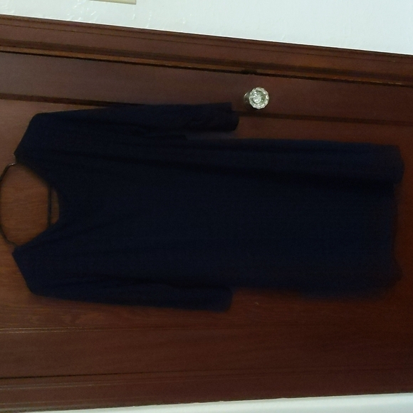 Jessica Simpson Maternity Dark Blue Ribbed Short Sleeve Mini Dress Size XL - Picture 6 of 8